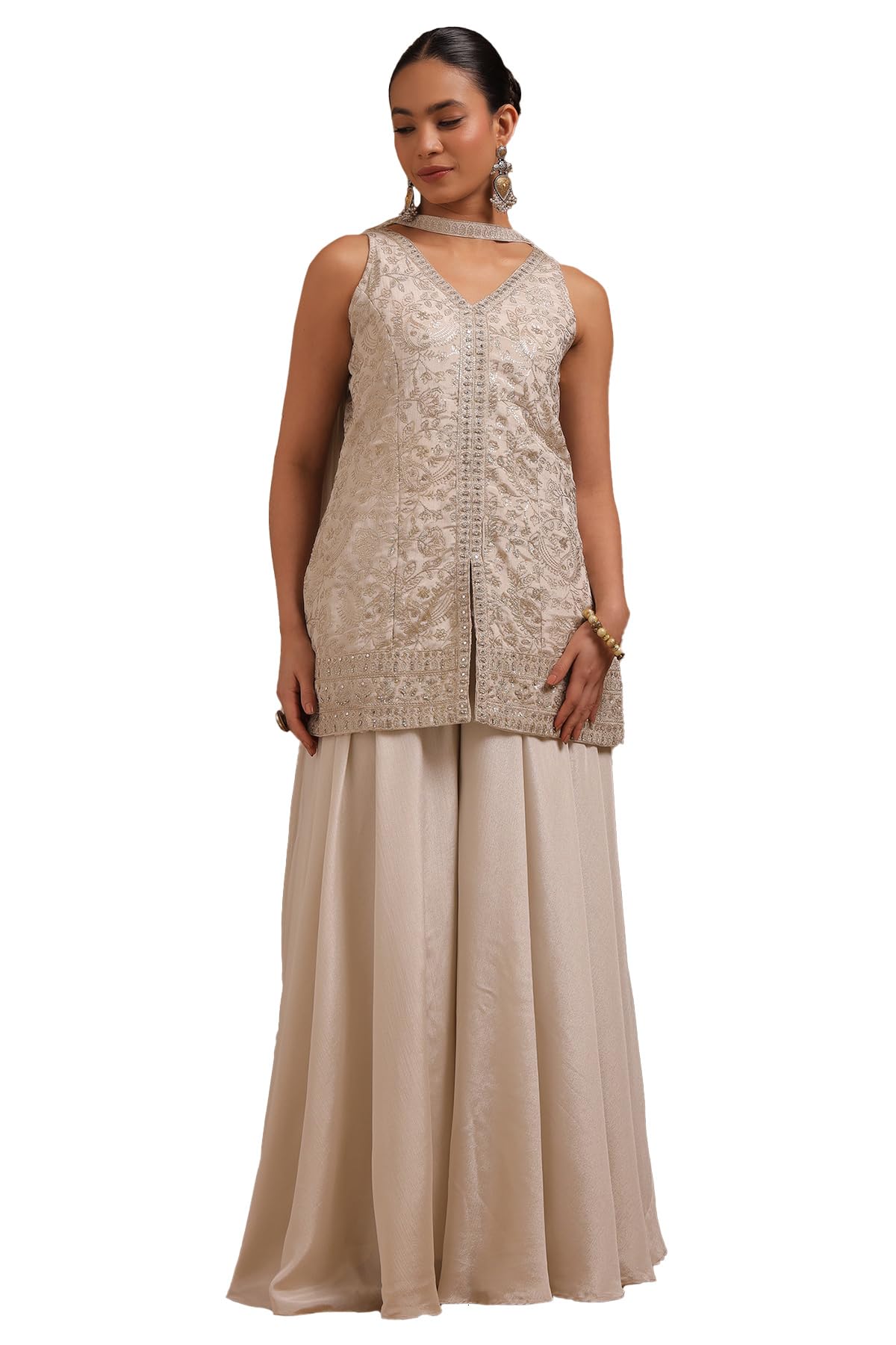 Soch Women Chinon Embroidered Suit Set with Sequins