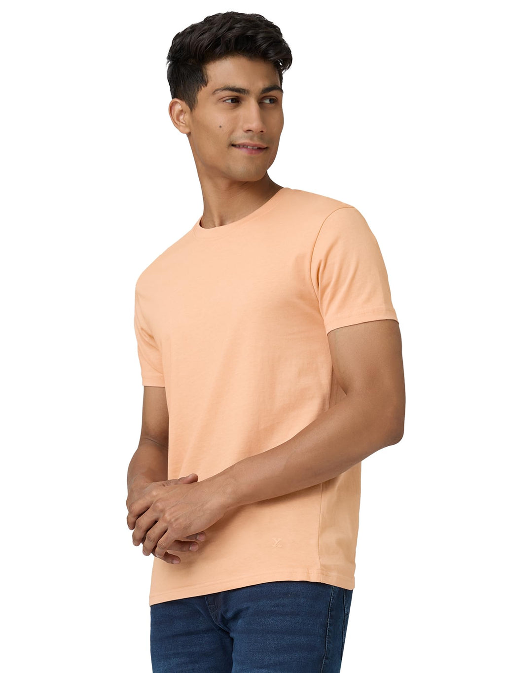 XYXX Mens Solid Regular Fit T-Shirt (XY_CR15_Tshirt_1_Medium Orange