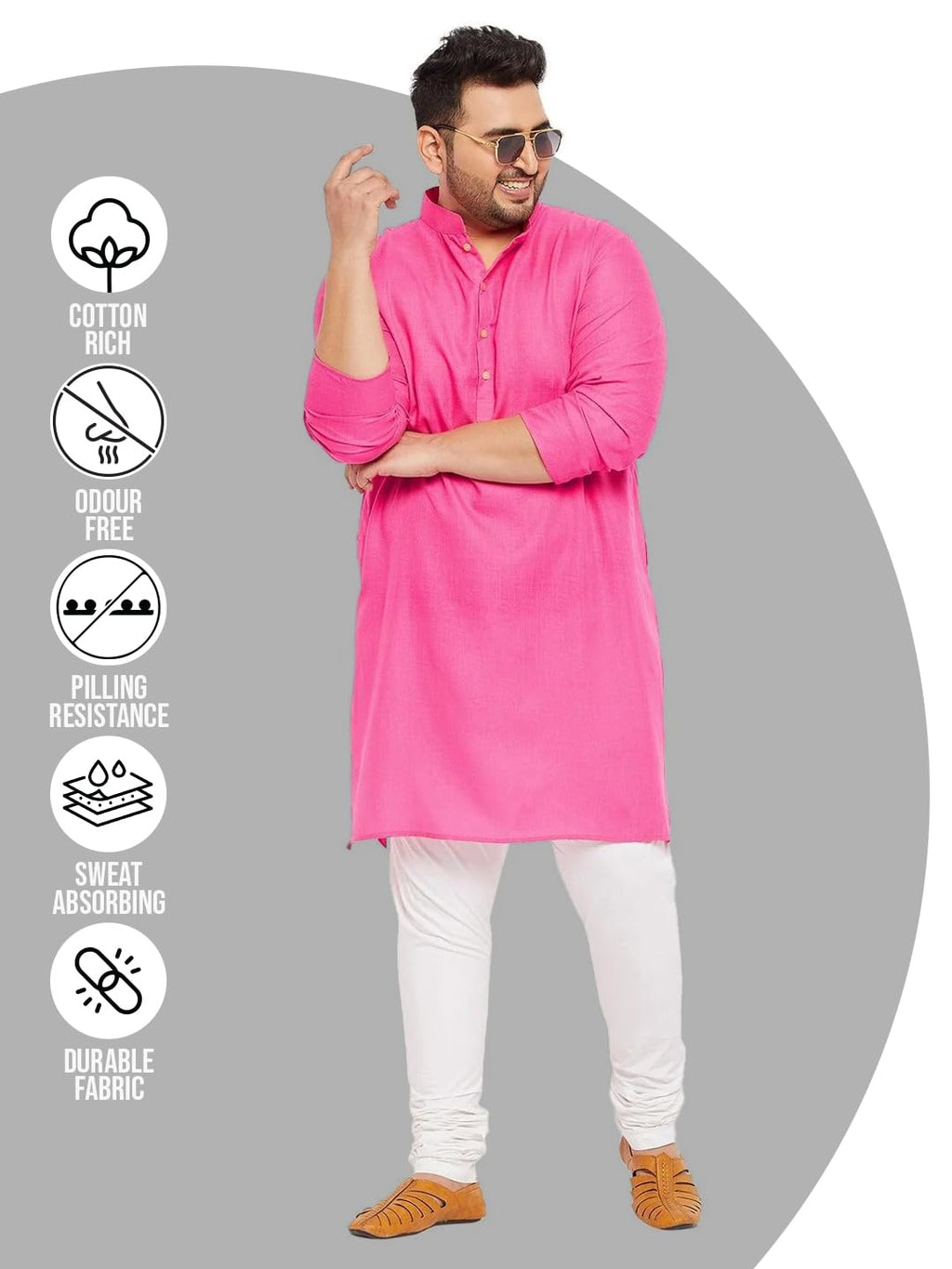 Bigbanana Plus Size Men'S Regular Fit Kurta