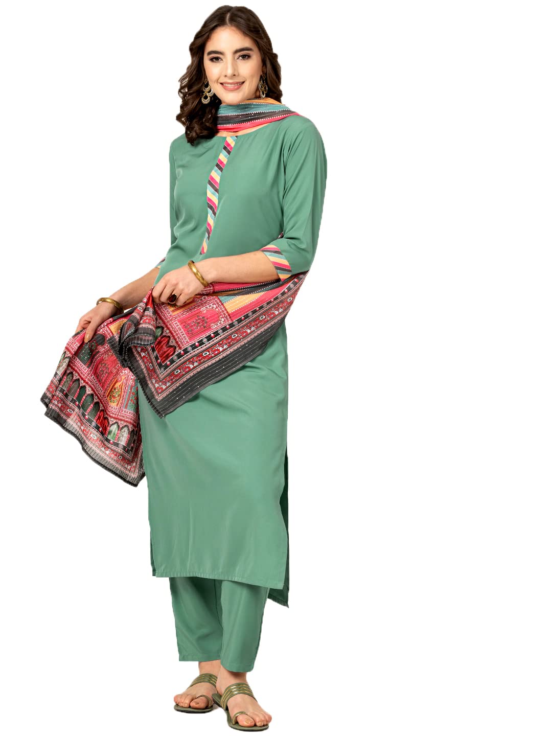 Shiv Textiles Women'S Silk Blend Solid Regular Dress Shirt (Dipgo-Kpd 205-03 Mint-M