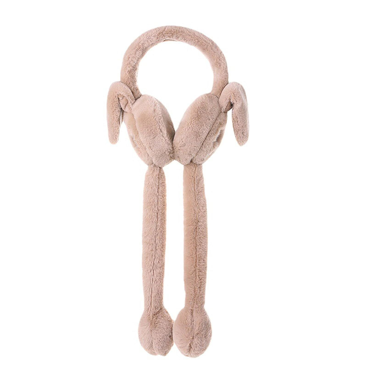 Brown Leaf Winter Warm Colorfull Earmuffs With Moving Jumping Ears Rabbit Headband For Womens And Girls (1) (Brown) .12-15