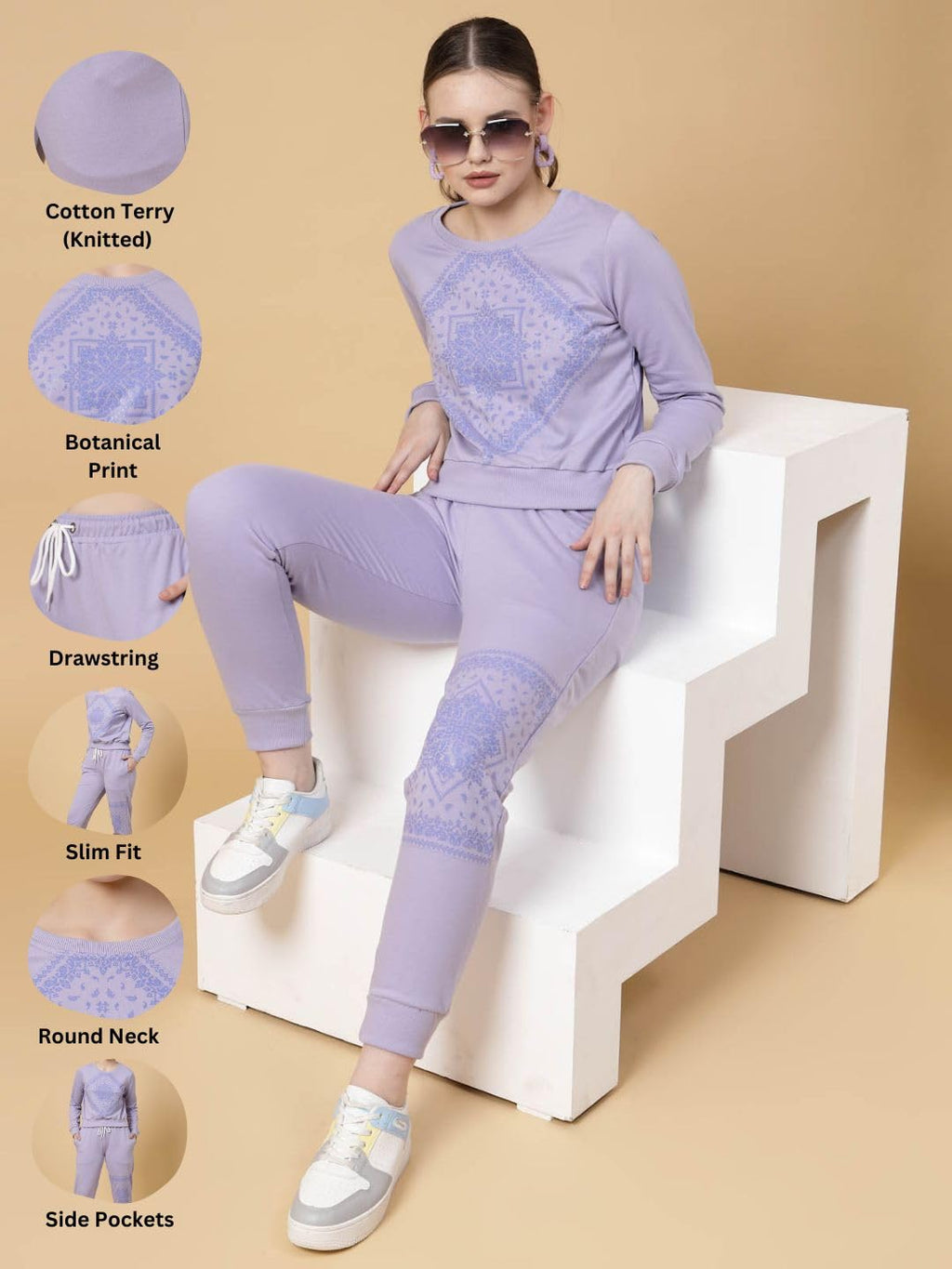 Rigo Long Sleeves Printed Track Suit For Women | Round Neck Tracksuit For Women | Suitable for Yoga, Jogging & Gym | Workout Clo