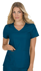KOI Basics 373 Women's Becca V-Neck Solid Scrub Top (Caribbean, Medium)