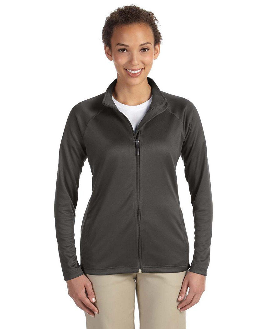 Ladies Stretch Tech-Shell compass Full-Zip - DK gREY HEATHER - S(D0102H76NE8)