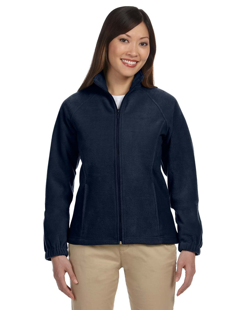 Ladies 8 oz Full-Zip Fleece - BLAcK - XS(D0102H7NJ92)