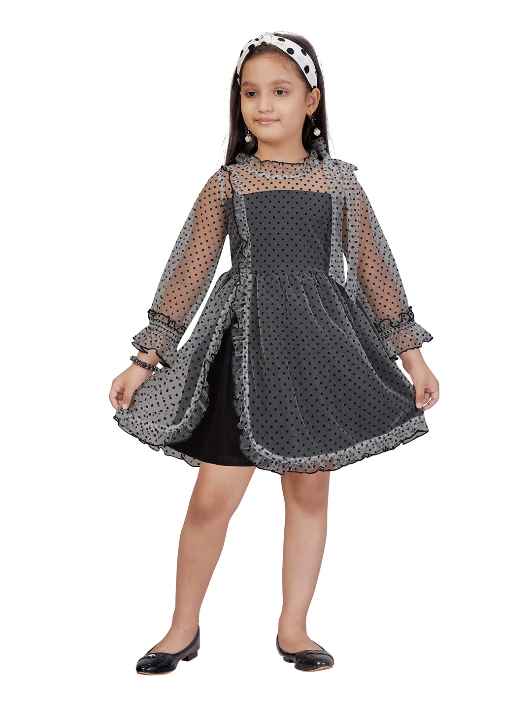 Aarika Net Skater Casual Dress (Dr-04_Black_22)