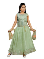 Aarika Girls Ethnic Wear Green Colour Sequin Embroidery Net Lehenga Choli Set (4-10 Years)