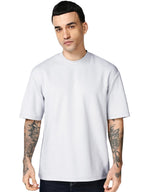 Bewakoof MenS Solid Oversized Fit Half Sleeve Round Neck Polycotton T-Shirt_687625_Grey_Xl
