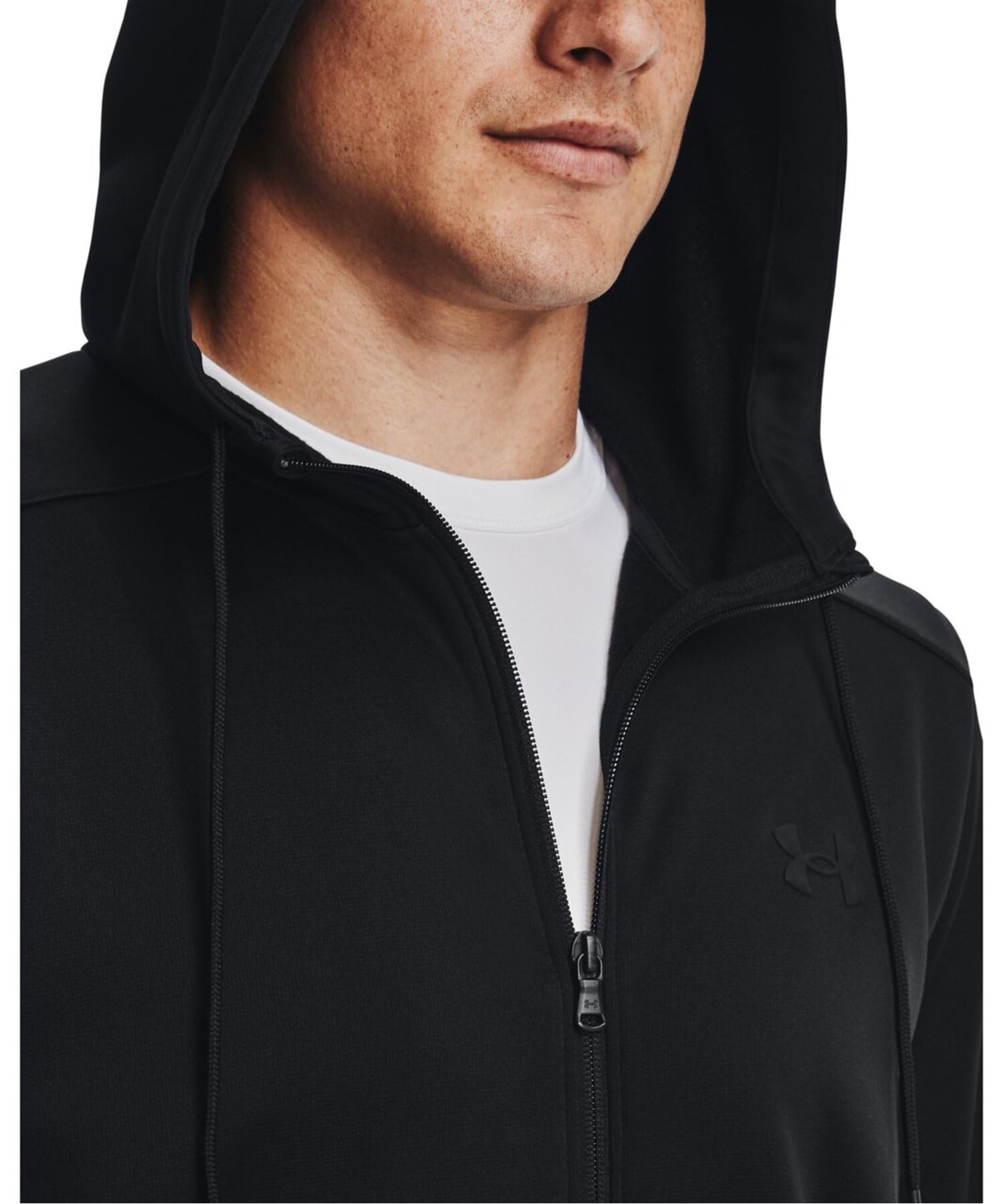 Under Armour Men's ArmourFleece Full Zip Hoodie, (001) Black / / Black, Medium