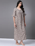 OOMPH! Cotton Blend Nighty for Womens | Night Gown | Nighty | Nightdress | Maxi Dress | Sleepwear | Gown for Women | Nighties |