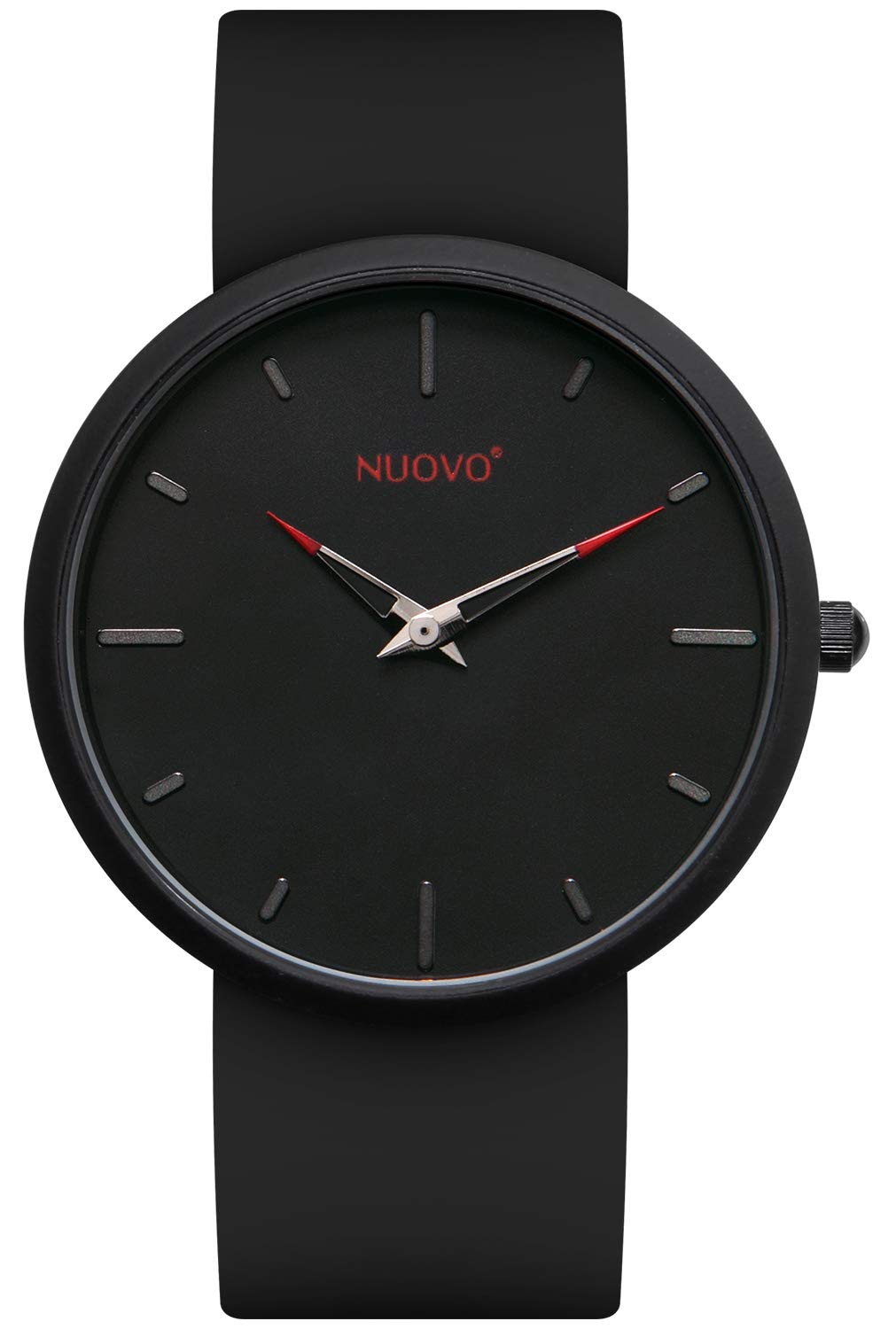 NUOVO Men Watch Big face Rose Gold Men's Watch Black Leather Watch for Men Genuine Leather Band Analog Time Display Mens Watch (
