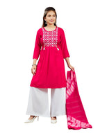 Aarika Girls Red Colour Embroidery Cotton Kurti (10-15 Years)
