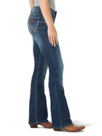 Wrangler Women's Retro Mae Mid Rise Stretch Boot Cut Jean, Vivianna, 7W x 36L