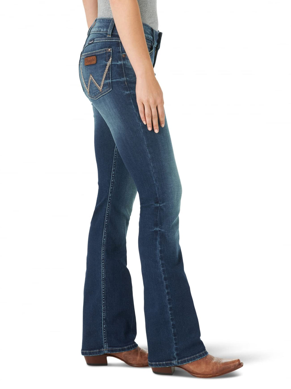Wrangler Women's Retro Mae Mid Rise Stretch Boot Cut Jean, Vivianna, 3W x 36L