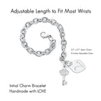 TONY & SANDY Bracelet Gifts for Girls Silver Initial Charm Bracelet Jewelry Teen Girls Stocking Stuffers Women Birthday Christma