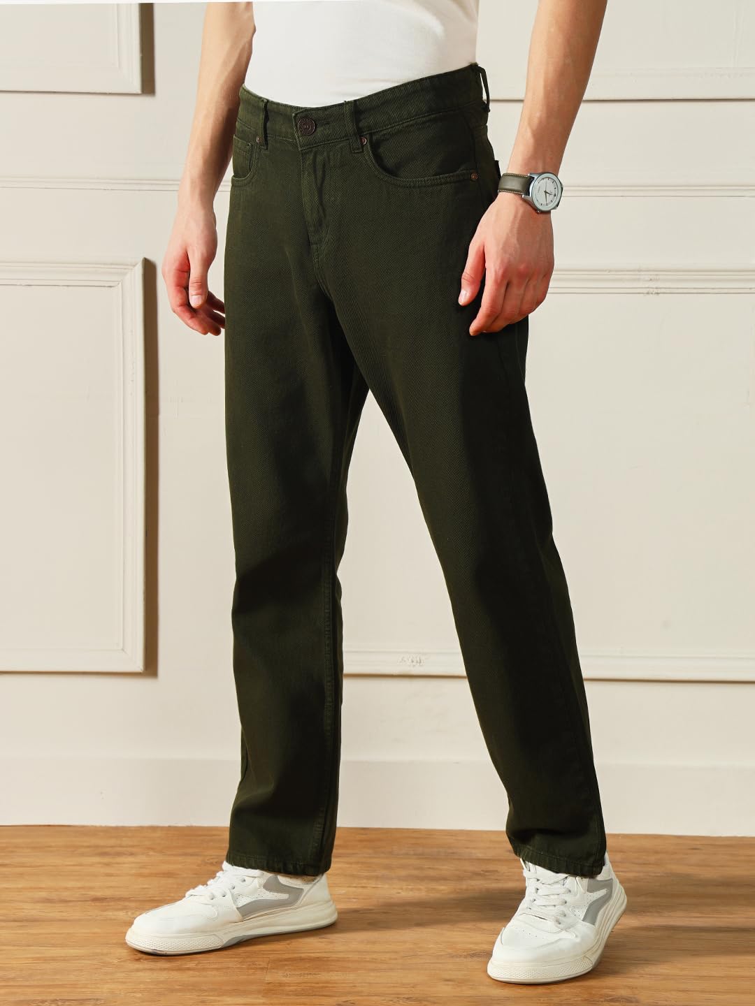 Dennis Lingo Mens | Olive | Denim | Mid Rise | Relaxed fit | Jeans