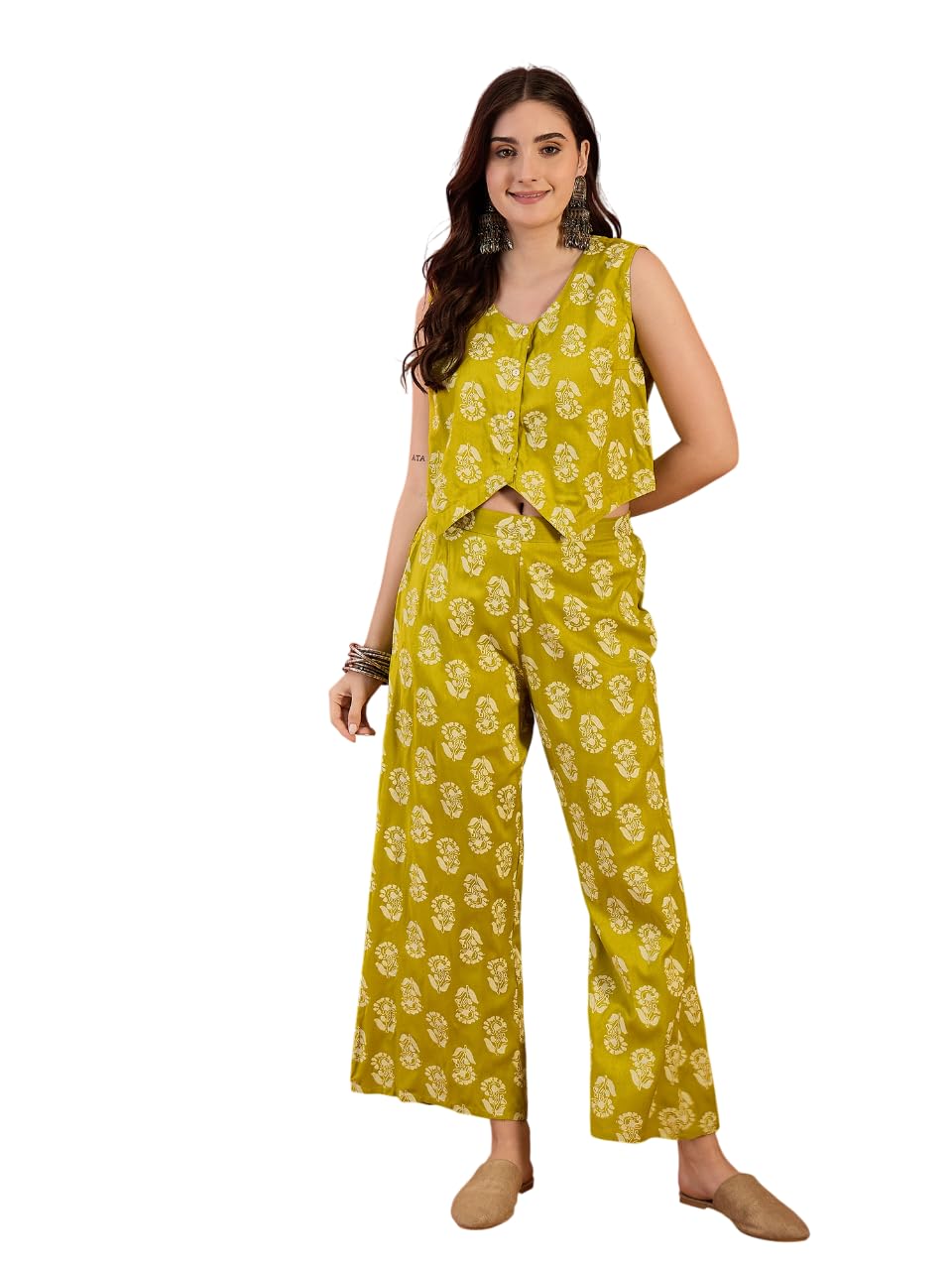 Stylum Womens Floral Printed Rayon Kurti Pant Set
