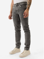 The Souled Store Denim: Cotton Blend Dark Grey Men & Boys Buttoned Slim Fit Jeans