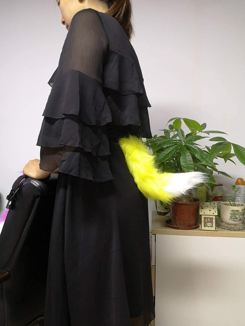 BANLAN Faux Fur Fox Costume Cat Tail Cosplay Halloween Christmas Party Costume One Size