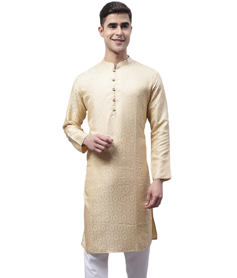 Jompers Mens Ethnic Woven Design Kurta
