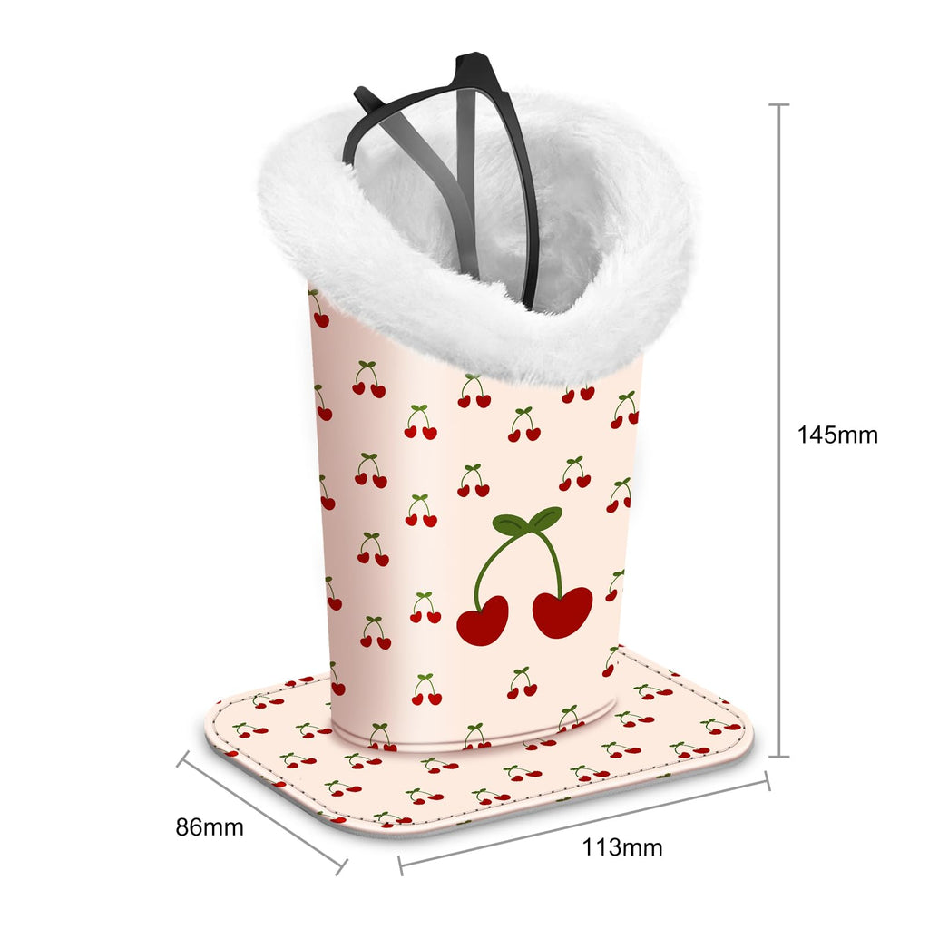 Fintie Plush Lined Eyeglasses Holder, Glasses Stand Case, Anti-scratch Glasses Storage Organizer for Desk, Nightstand, Office, C