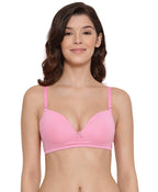 Lyra Womens Cotton Rich Soft Padded Non Wired Solid Medium Coverage Bra