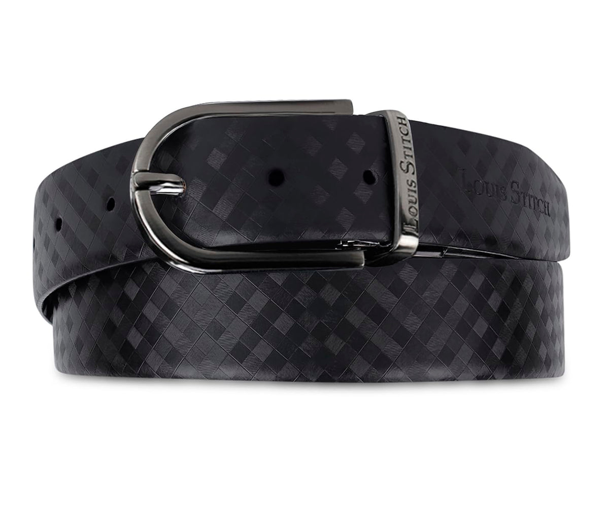 Louis Stitch MenS Spanish Leather Reversible Belt 1.25 Inch (35Mm) Handcrafted Formal Waist Strap With Nickel Buckle Belt For M 40