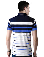 Eyebogler Mens Cotton Blend Casual Polo Neck Half Sleeve Regular Fit Striped Printed Tshirt,Men Best Tshirt, Polo Styles