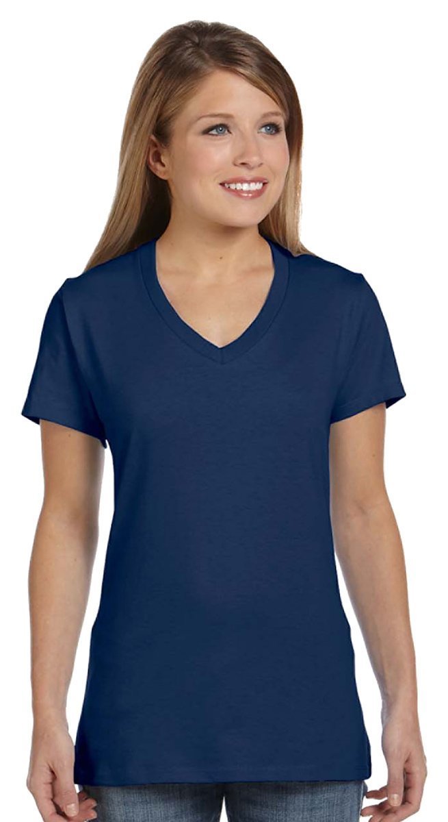 Ladies Perfect-T V-Neck T-Shirt - MAROON - 3XL(D0102H7DU9T)