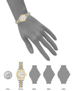 Armitron Women's 75/2475MOP Genuine Crystal Accented Two-Tone Bracelet Watch