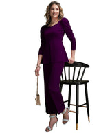 Elliti Solid Relaxed Fit Full Sleeve Co-Ord Set For Women'S | Coord Sets | Top And Formal Trouser Co Ord Set For Women (Set Of 2