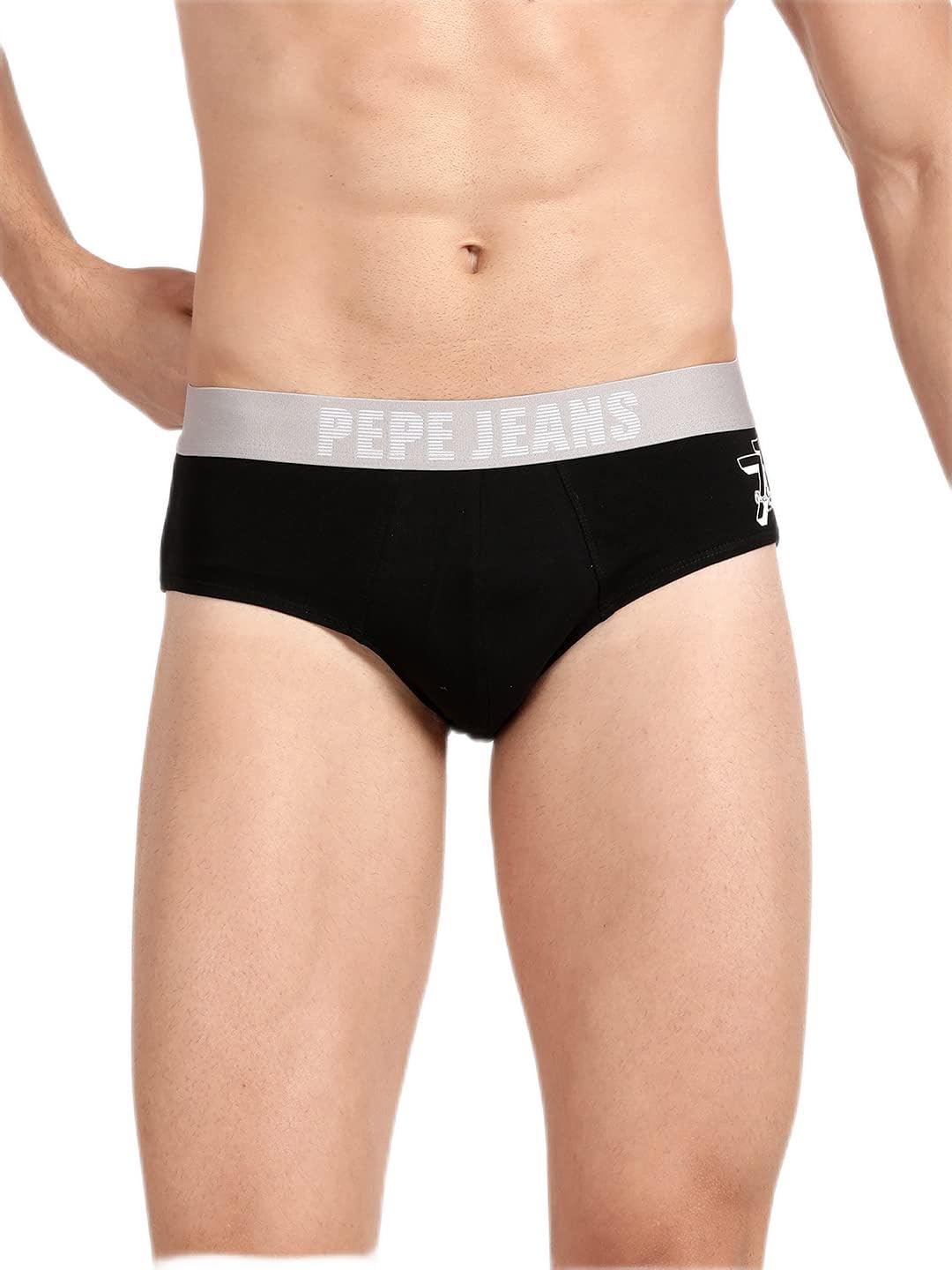 Pepe Jeans MenS Cotton Blend Briefs (Pack Of 1) (Opb07_Black-1_Xl)