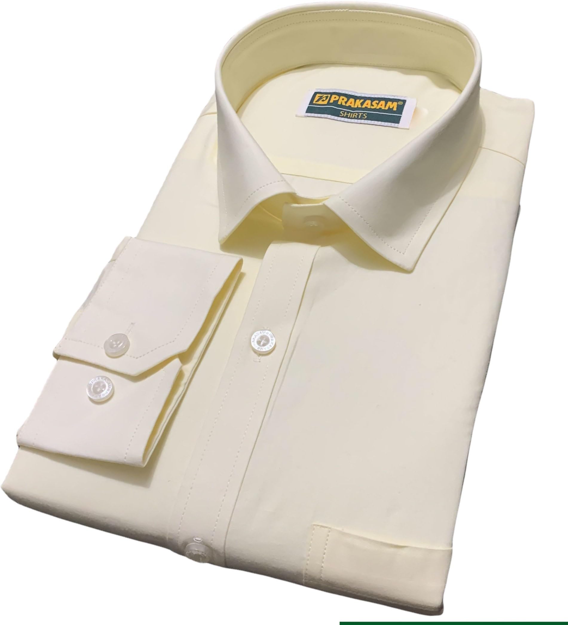 PRAKASAM COTTON mens Cotton wedding Set- Pure cotton Full sleeve Cream Shirt + A pure Cotton Flexi size Stitched Pocket Dhotie +