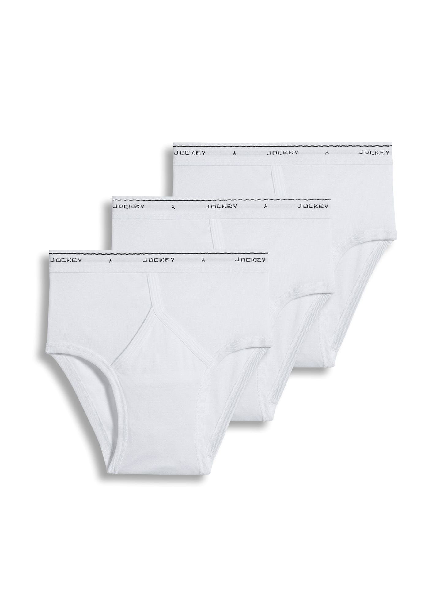 Jockey Mens Underwear classic Low Rise Brief - 3 Pack, White, 38