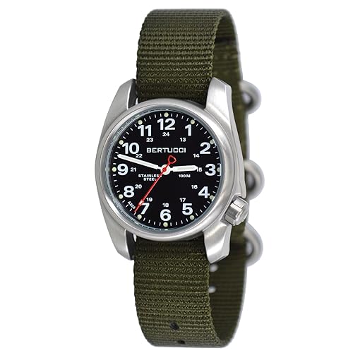 Bertucci A-1S Field Watch 10112 - Black Dial - Olive Band