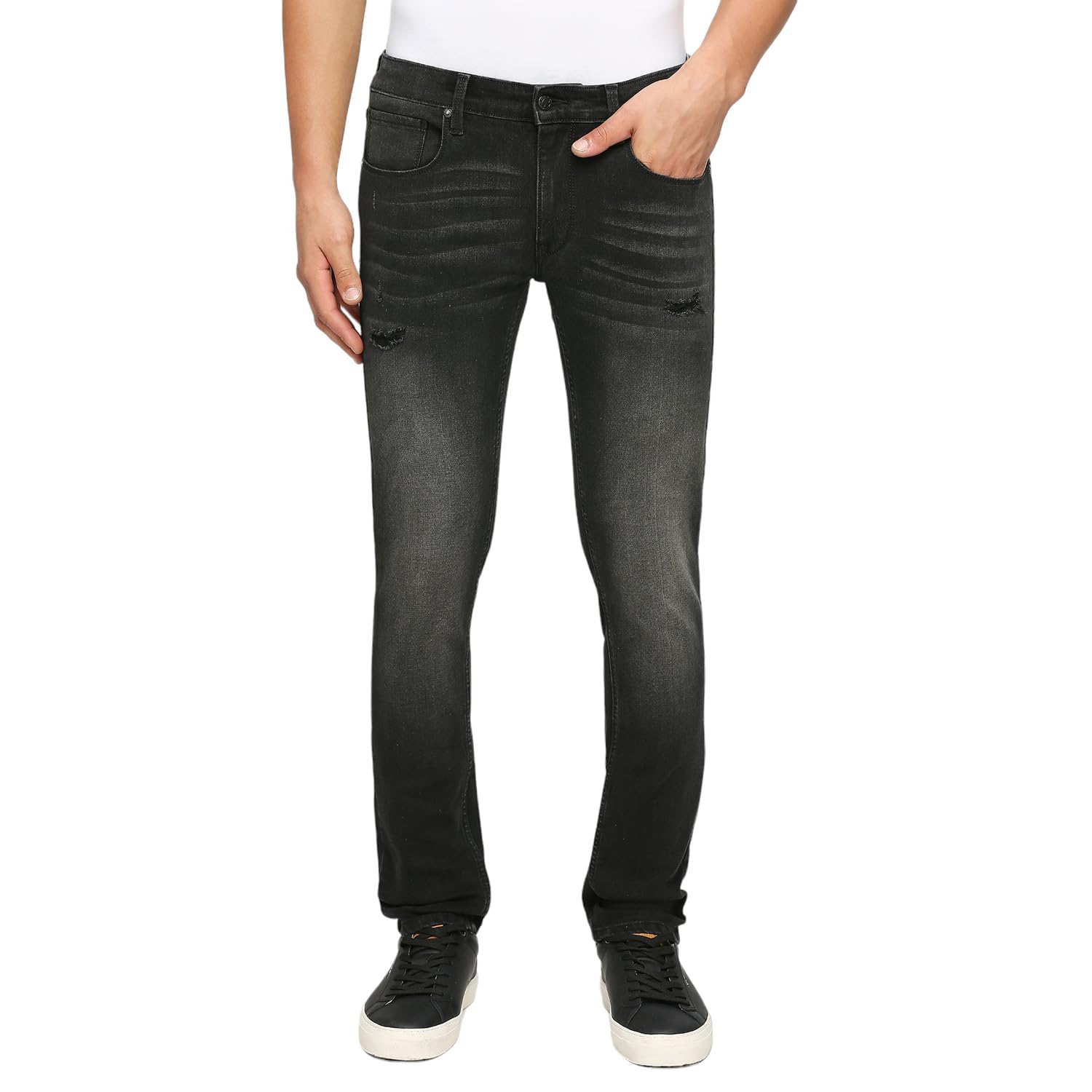 Pepe Jeans MenS Mid Rise Jeans Slim Mid Rise Jeans (Pm207406Q011_Tinted Black Used, 32