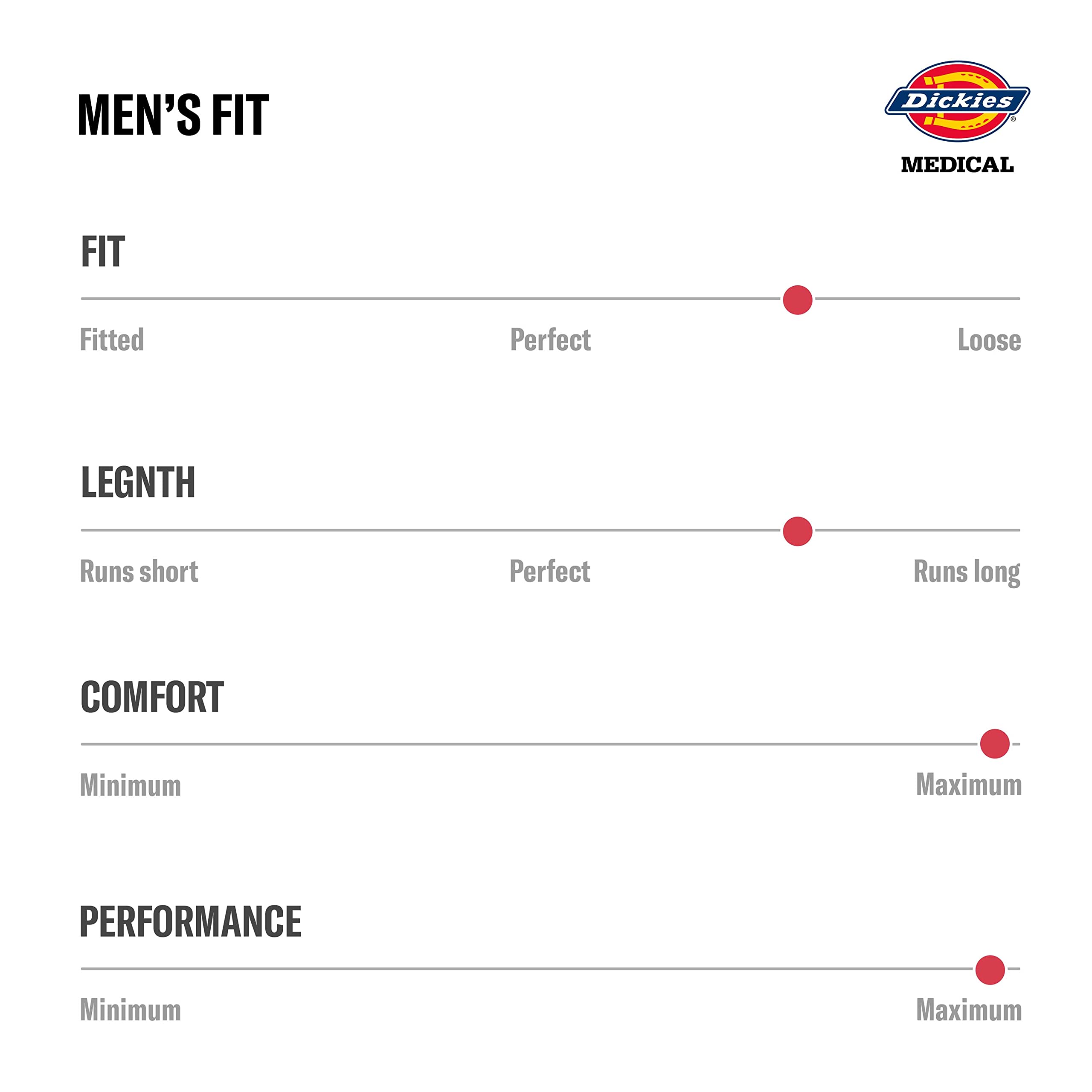 Dickies Dynamix Men Scrubs Pant Zip Fly Cargo DK110T, L Tall, Pewter