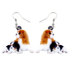 NEWEI Acrylic Cute Basket Dog earrings Drop Dangle Fashion Animal Jewelry For Women Gift Charms (Cavalier King Charles Spaniel C