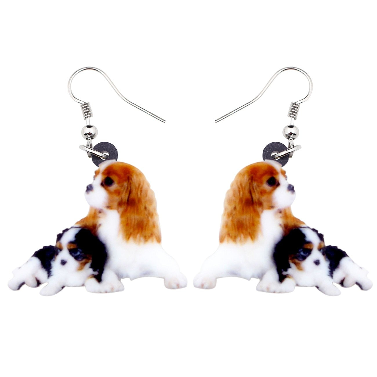 NEWEI Acrylic Cute Basket Dog earrings Drop Dangle Fashion Animal Jewelry For Women Gift Charms (Cavalier King Charles Spaniel C