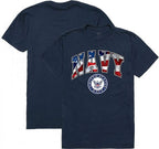 Flag Letter Tee, Navy, Navy, S