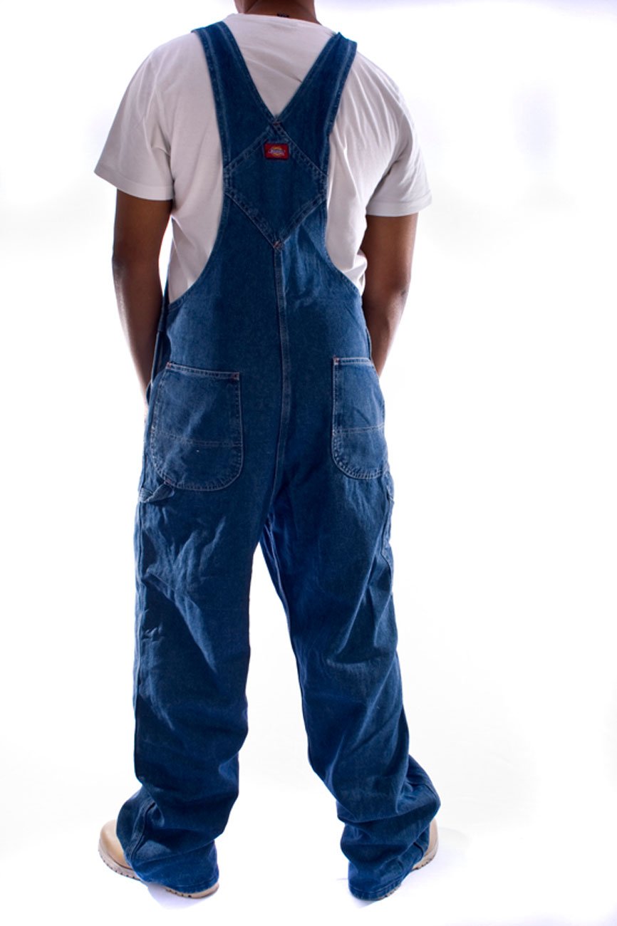 Dickies mens Denim Bib overalls and coveralls workwear apparel, Stone Washed, 36W x 34L US