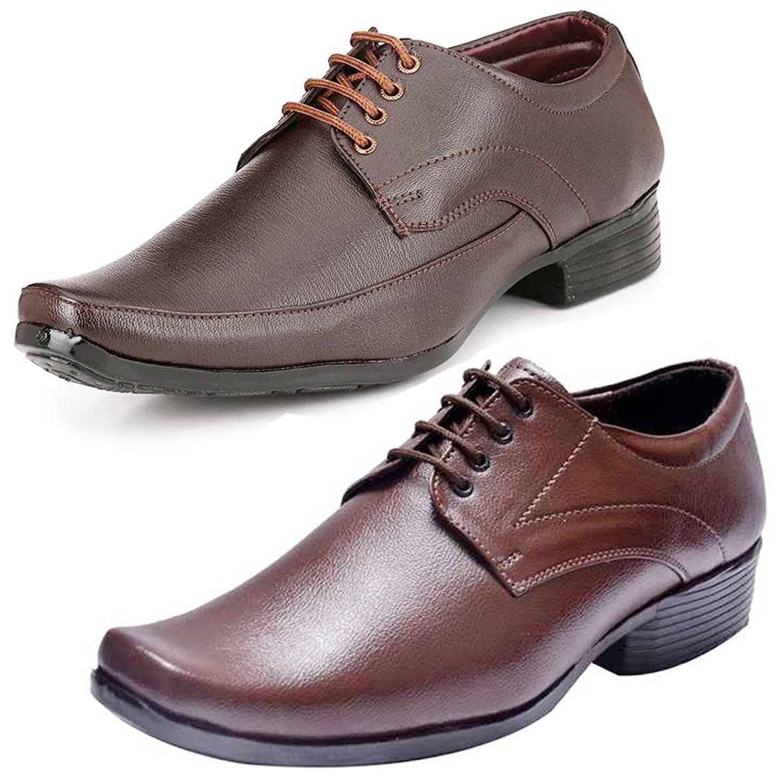 Graceful Formal Shoes/Party Shoes/ 2 Shoes Combo with Free Belt for Men and Boys (BAZAAR8193_VTR004Brwn005BdrBrwn1Blk) Mult 8