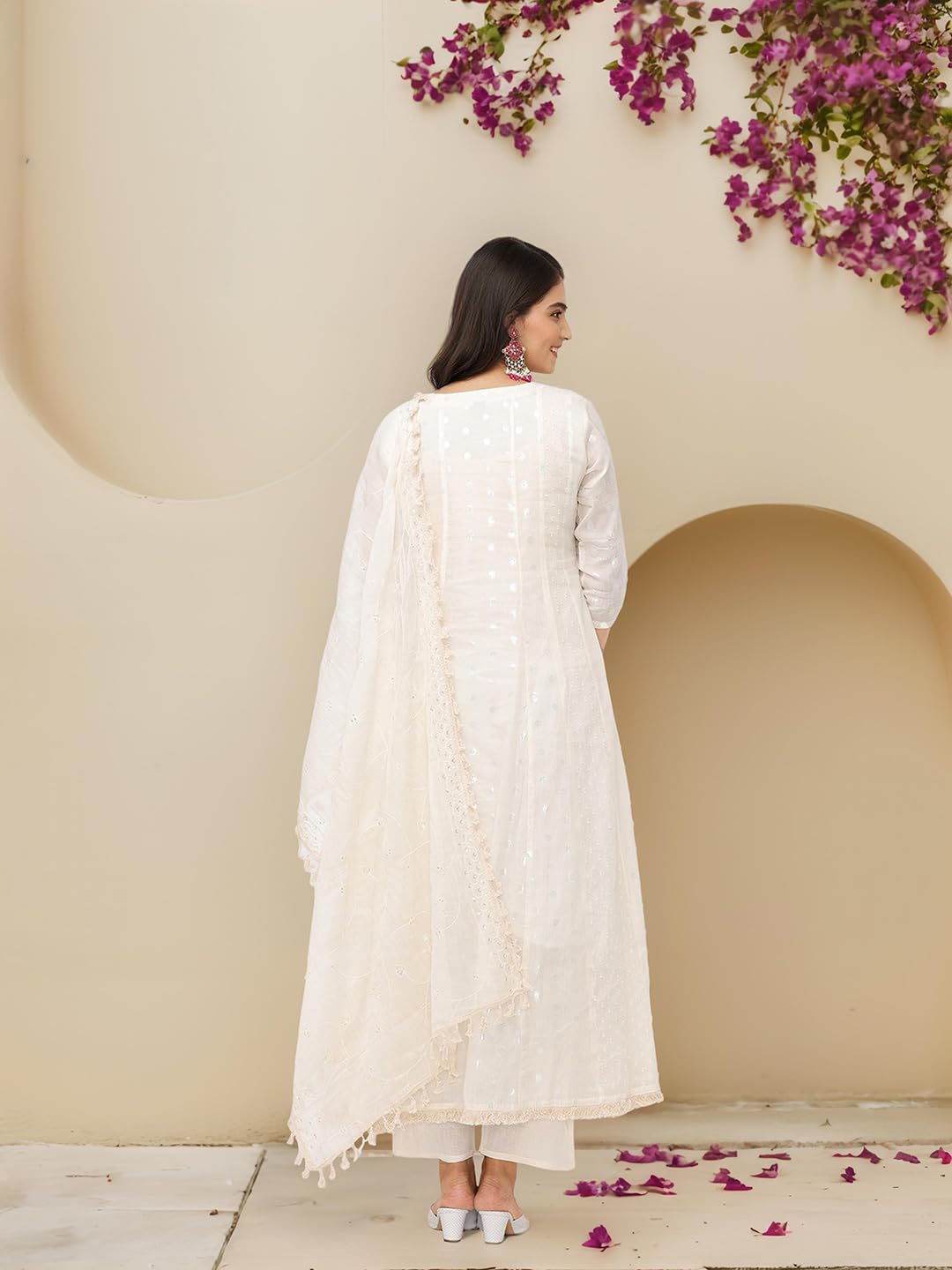Ishin Ethnic Motifs Thread Embroidered A-Line Kurta Set With Dupatta