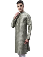 Jompers Mens Printed Silk Blend Kurta
