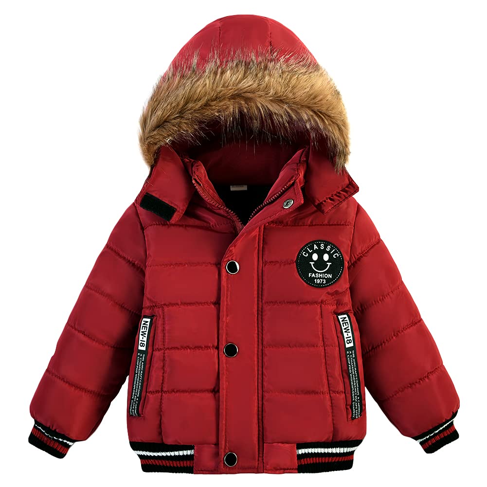 Toddler Boys Down Jacket Winter Jacket Hooded Thickened Warm Snowsuit Coat Parka Outerwear