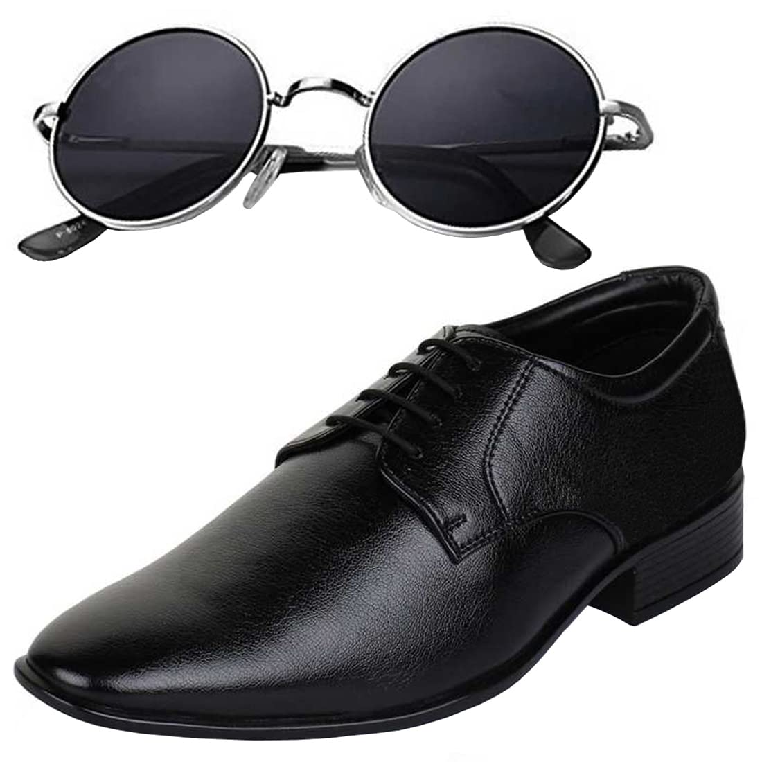 Vitoria Stylish Mens Synthetic Leather Formal Shoes with Free Unisex Black Sunglasses/Office Shoes/Suit Shoes/Dress Shoes/Party 10