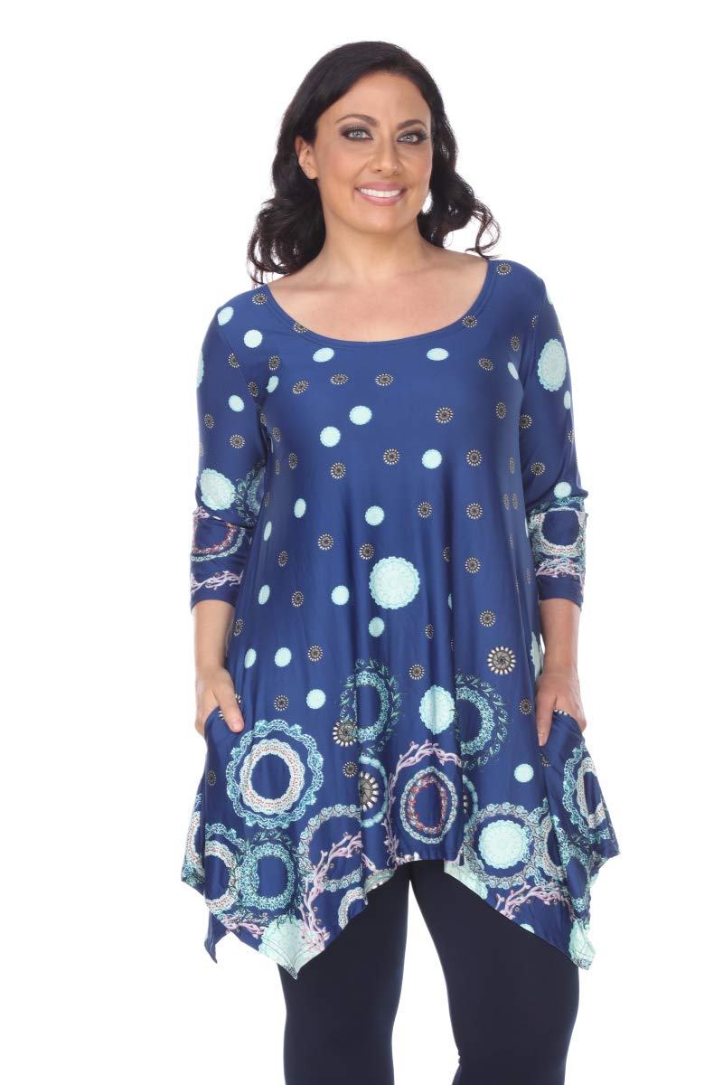 PS1301-49-2XL Plus Size Erie Tunic Royal Blue&#44; 2XL