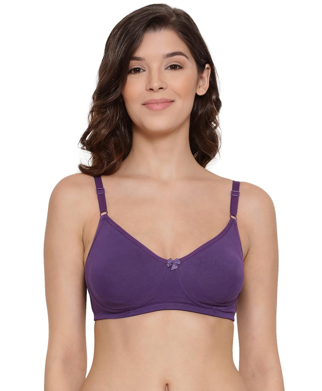 Lyra WomenS Cotton Non Padded Wire Free Seamless Bra Violet