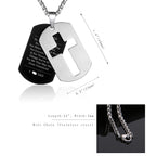 P.Blake Dog Tag Cross Necklace for Father Dad Daddy Stainless Steel Cross Pendant Christian Religious Jewelry Christmas Fathers