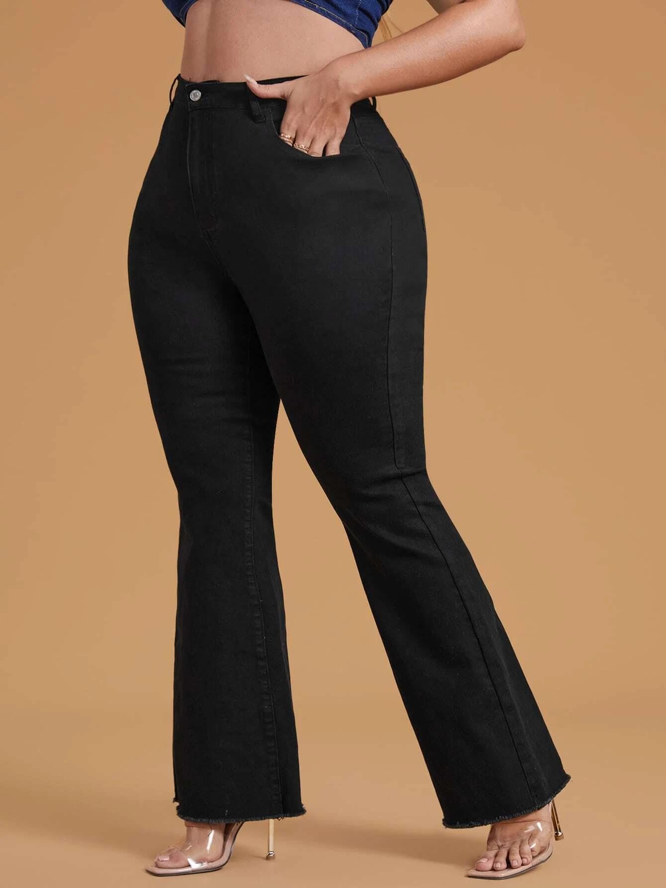 Kotty Womens High Rise Regular Fit Solid Jeans Jet Black